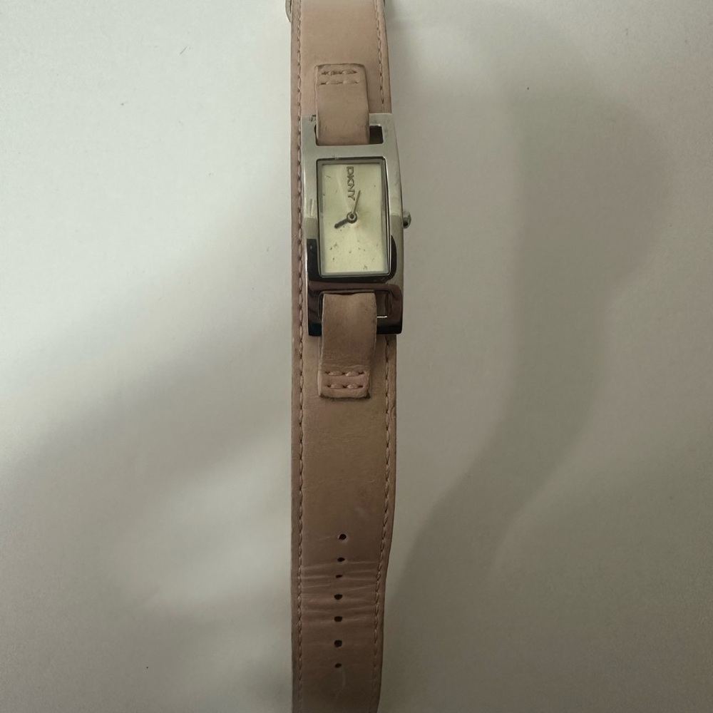 DKNY blush leather watch